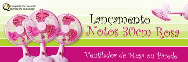 Ventilador Ventisol mesa 30cm notos rosa